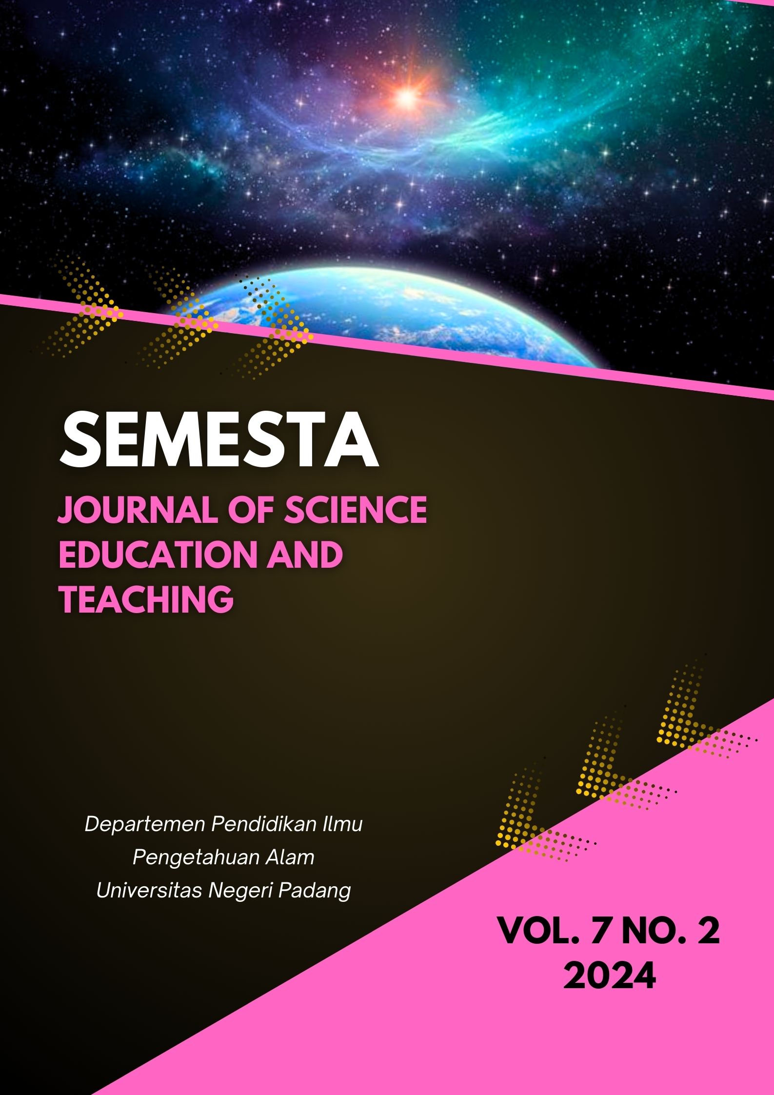 					View Vol. 7 No. 2 (2024): Semesta: Journal of Science Education and Teaching
				